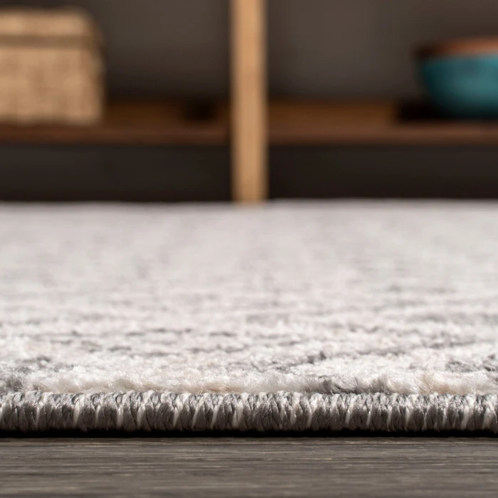 Ifrane Berber Geometric Stripe Cream/Gray 2 ft. x 8 ft. Runner Rug