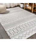 Ifrane Berber Geometric Stripe Cream/Gray 4 ft. x 6 ft. Area Rug
