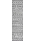 Ifrane Berber Geometric Stripe Gray/Cream 2 ft. x 10 ft. Runner Rug