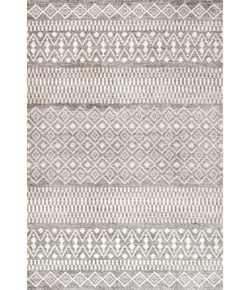 Ifrane Berber Geometric Stripe Gray/Cream 3 ft. x 5 ft. Area Rug