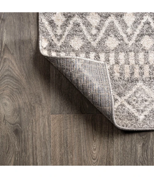Ifrane Berber Geometric Stripe Gray/Cream 2 ft. x 10 ft. Runner Rug