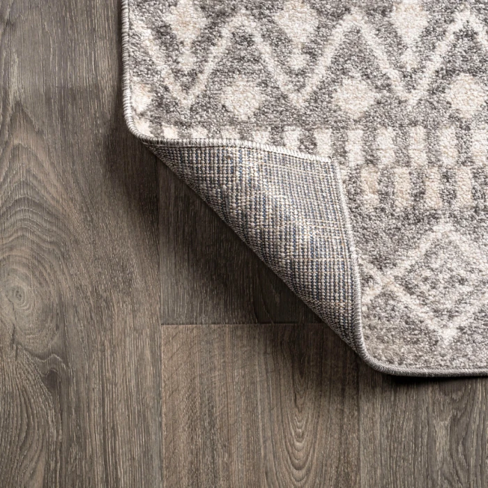 Ifrane Berber Geometric Stripe Gray/Cream 2 ft. x 8 ft. Runner Rug