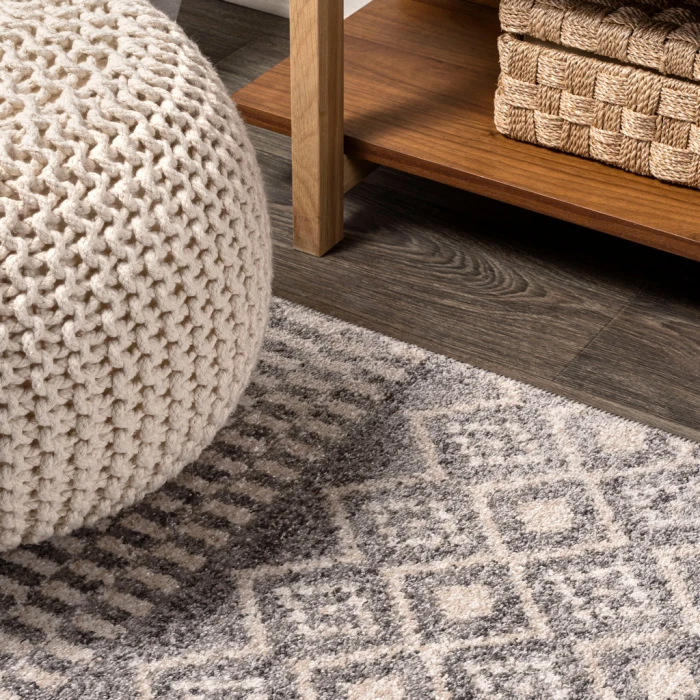 Ifrane Berber Geometric Stripe Gray/Cream 2 ft. x 8 ft. Runner Rug