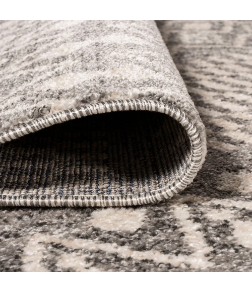 Ifrane Berber Geometric Stripe Gray/Cream 2 ft. x 10 ft. Runner Rug