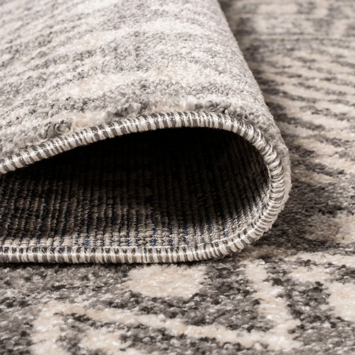 Ifrane Berber Geometric Stripe Gray/Cream 2 ft. x 8 ft. Runner Rug