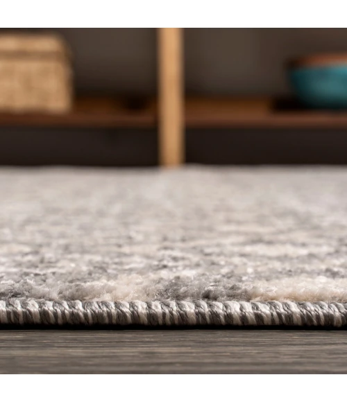 Ifrane Berber Geometric Stripe Gray/Cream 2 ft. x 10 ft. Runner Rug