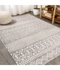 Ifrane Berber Geometric Stripe Gray/Cream 3 ft. x 5 ft. Area Rug