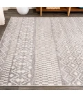 Ifrane Berber Geometric Stripe Gray/Cream 3 ft. x 5 ft. Area Rug