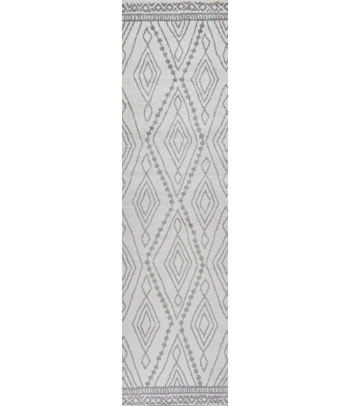 Rih Moroccan Style Diamond Ivory/Gray 2 ft. x 10 ft. Runner Rug