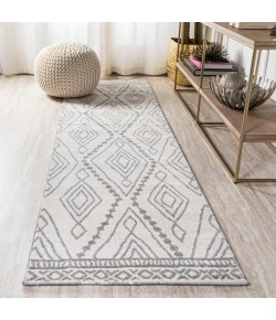 Jonathany Moroccan Hype MOH306A Ivory/Gray Area Rug 2 ft. 3 in. X 10 ft. Runner