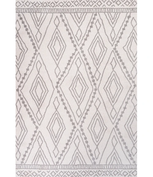 Rih Moroccan Style Diamond Ivory/Gray 3 ft. x 5 ft. Area Rug
