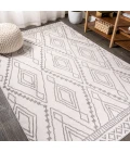 Rih Moroccan Style Diamond Ivory/Gray 3 ft. x 5 ft. Area Rug