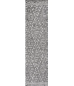 Jonathany Moroccan Hype MOH306B Gray/Ivory Area Rug 2 ft. 3 in. X 10 ft. Runner