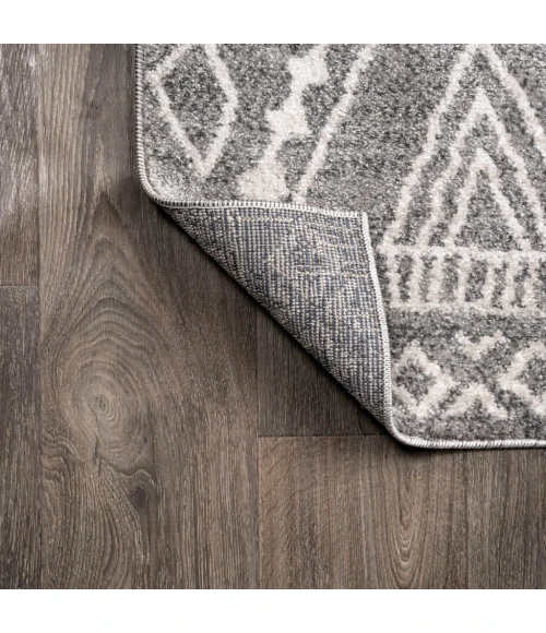 Rih Moroccan Style Diamond Gray/Ivory 2 ft. x 10 ft. Runner Rug