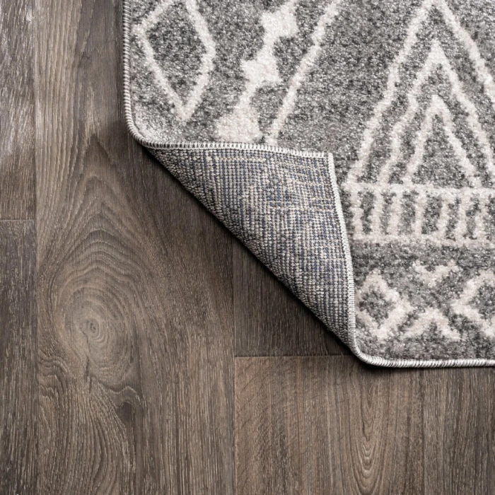 Rih Moroccan Style Diamond Gray/Ivory 2 ft. x 10 ft. Runner Rug
