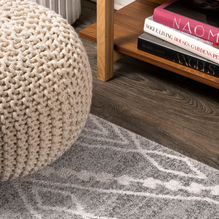 Rih Moroccan Style Diamond Gray/Ivory 2 ft. x 10 ft. Runner Rug