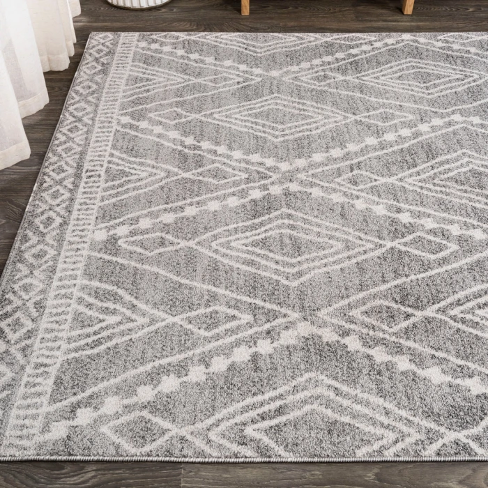 Rih Moroccan Style Diamond Gray/Ivory 8 ft. x 10 ft. Area Rug