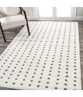 Pele Modern Geometric Dot Shag White/Gray 5 ft. x 8 ft. Area Rug
