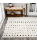 Pele Modern Geometric Dot Shag White/Gray 5 ft. x 8 ft. Area Rug