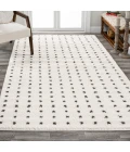 Pele Modern Geometric Dot Shag White/Gray 5 ft. x 8 ft. Area Rug
