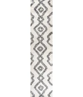 Deia Moroccan Style Diamond Shag White/Gray 2 ft. x 10 ft. Runner Rug
