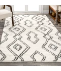 Deia Moroccan Style Diamond Shag White/Gray 5 ft. x 8 ft. Area Rug