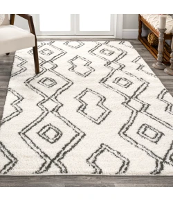 Jonathany Moroccan Hype MOH401A White/Gray Area Rug 5 ft. 1 in. X 8 ft. Rectangle