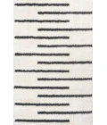 Alaro Berber Stripe Shag White/Gray 3 ft. x 5 ft. Area Rug