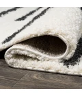 Alaro Berber Stripe Shag White/Gray 2 ft. x 8 ft. Runner Rug