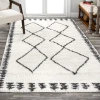 Jonathany Moroccan Hype MOH404A White/Gray Area Rug 5 ft. 1 in. X 8 ft. Rectangle