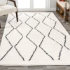Jonathany Moroccan Hype MOH405A White/Gray Area Rug 5 ft. 1 in. X 8 ft. Rectangle