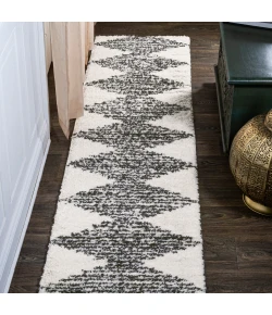 Jonathany Moroccan Hype MOH408A White/Gray Area Rug 2 ft. X 10 ft. Runner