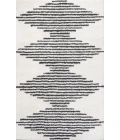 Elm Diamond Stripe Geometric Shag White/Gray 4 ft. x 6 ft. Area Rug