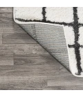Arenal Geometric Grid Shag White/Gray 4 ft. x 6 ft. Area Rug