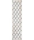 Cami Moroccan Style Diamond Shag White/Gray 2 ft. x 8 ft. Runner Rug