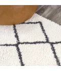Cami Moroccan Style Diamond Shag White/Gray 4 ft. x 6 ft. Area Rug
