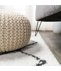 Cami Moroccan Style Diamond Shag White/Gray 2 ft. x 8 ft. Runner Rug