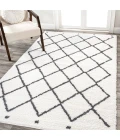 Cami Moroccan Style Diamond Shag White/Gray 4 ft. x 6 ft. Area Rug