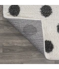 Pere Modern Charcoal Dot Shag White/Gray 2 ft. x 10 ft. Runner Rug