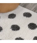 Pere Modern Charcoal Dot Shag White/Gray 2 ft. x 10 ft. Runner Rug
