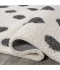 Pere Modern Charcoal Dot Shag White/Gray 2 ft. x 10 ft. Runner Rug