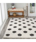 Pere Modern Charcoal Dot Shag White/Gray 4 ft. x 6 ft. Area Rug