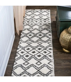 Jonathany Moroccan Hype MOH412A White/Gray Area Rug 2 ft. X 10 ft. Runner