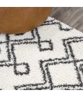 Caimari Moroccan Diamond Shag White/Gray 3 ft. x 5 ft. Area Rug