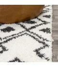 Caimari Moroccan Diamond Shag White/Gray 3 ft. x 5 ft. Area Rug