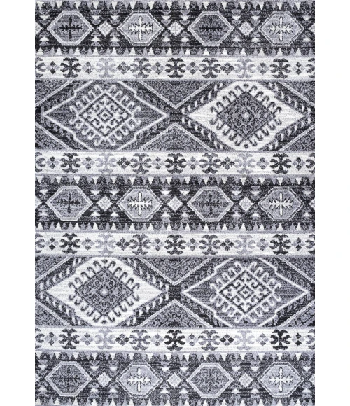 Sura Modern Kilim Geometric Gray/Anthracite 8 ft. x 10 ft. Area Rug