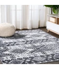Sura Modern Kilim Geometric Gray/Anthracite 8 ft. x 10 ft. Area Rug