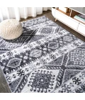 Sura Modern Kilim Geometric Gray/Anthracite 8 ft. x 10 ft. Area Rug