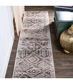 Jonathany Moroccan Hype MOH501A Brown/Ivory Area Rug 2 ft. X 10 ft. Runner
