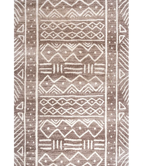 Amanar Tribal Geometric Brown/Ivory 8 ft. x 10 ft. Area Rug